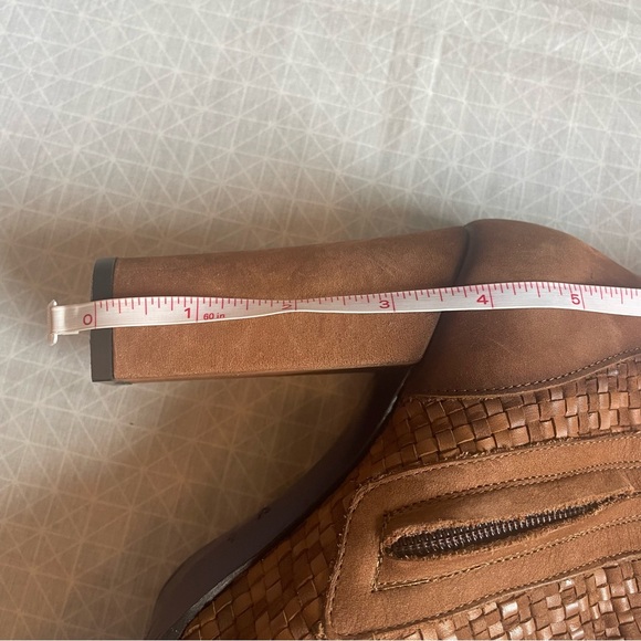 Franco Cuadra Calfskin Basketweave Heeled Ankle Boots 8.5 - Picture 10 of 10